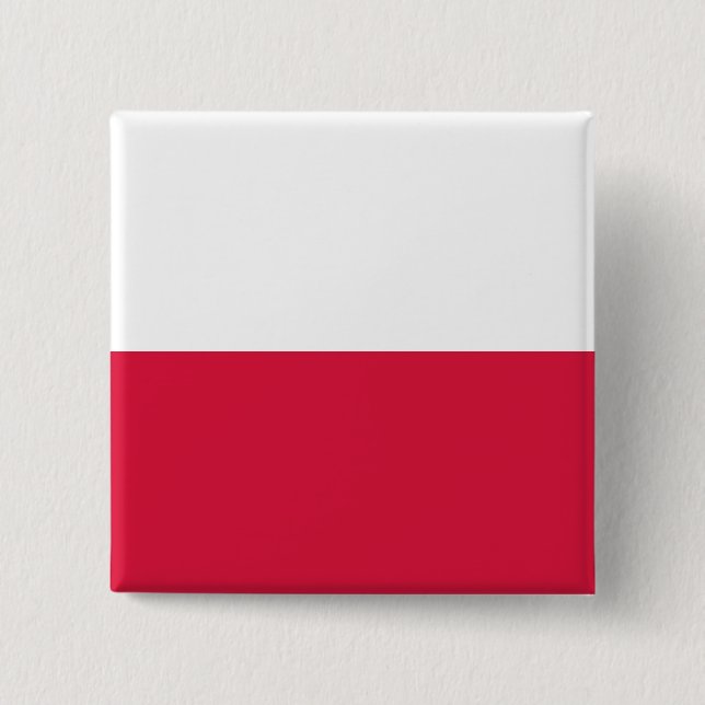 Badge Carré 5 Cm Drapeau polonais (Pologne) (Devant)