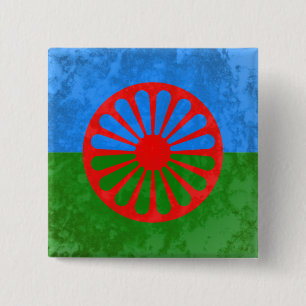 Badge Carré 5 Cm Drapeau romani
