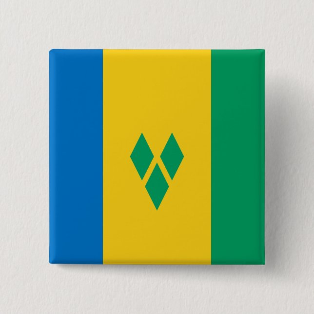 Badge Carré 5 Cm Drapeau Saint-Vincent-et-les Grenadines (Devant)