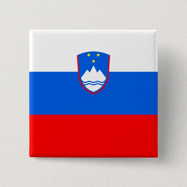 Badge Carré 5 Cm Drapeau slovène (Devant)