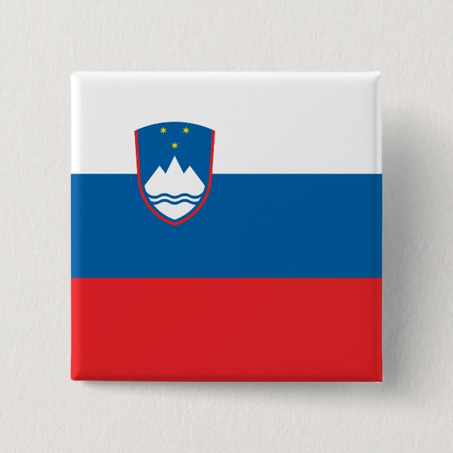 Badge Carré 5 Cm Drapeau Slovénie (Devant)
