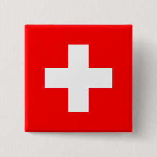 Badge Carré 5 Cm Drapeau Suisse