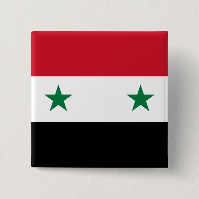 Badge Carré 5 Cm Drapeau syrien (Devant)