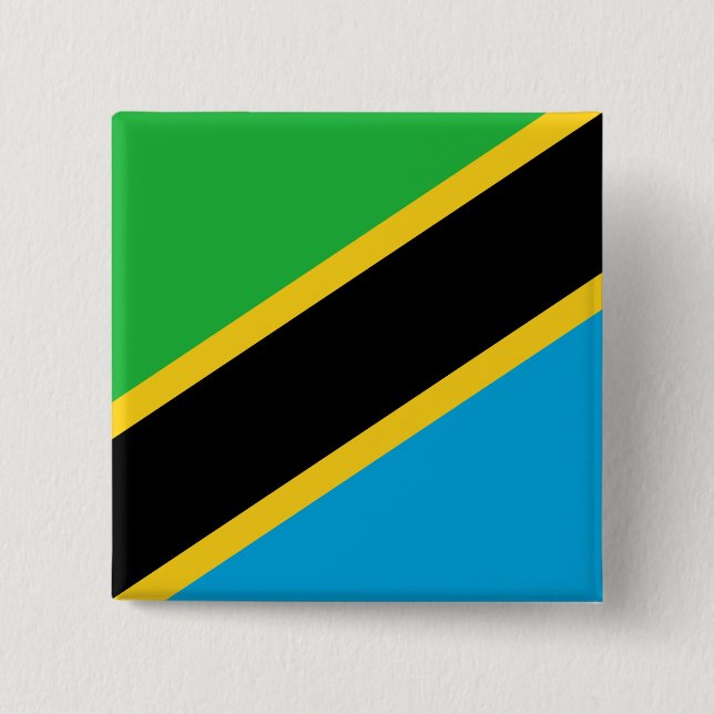 Badge Carré 5 Cm Drapeau tanzanien (Devant)