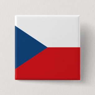 Badge Carré 5 Cm Drapeau tchèque
