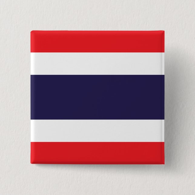 Badge Carré 5 Cm Drapeau Thaïlande (Devant)