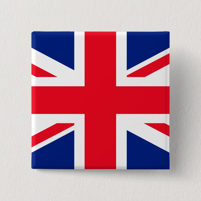Badge Carré 5 Cm Drapeau Union Jack du Royaume-Uni (Devant)