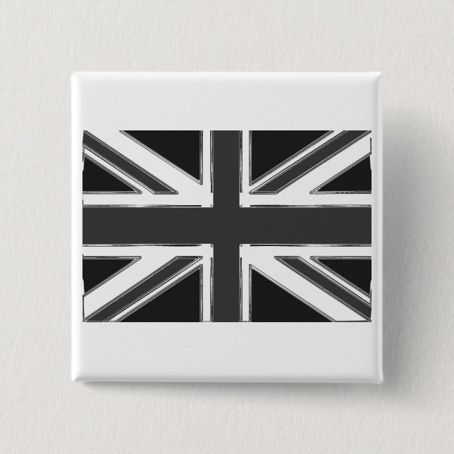 Badge Carré 5 Cm Drapeau Union Jack du Royaume-Uni - Chrome (Devant)
