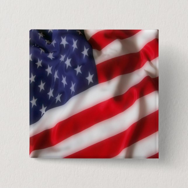 Badge Carré 5 Cm Drapeau USA (Devant)