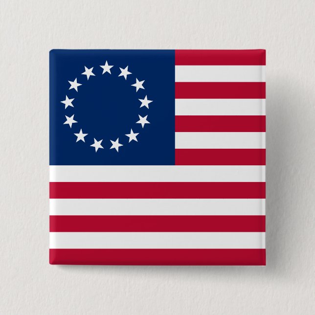 Badge Carré 5 Cm drapeau usa betsy (Devant)