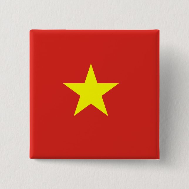 Badge Carré 5 Cm Drapeau vietnamien (Devant)