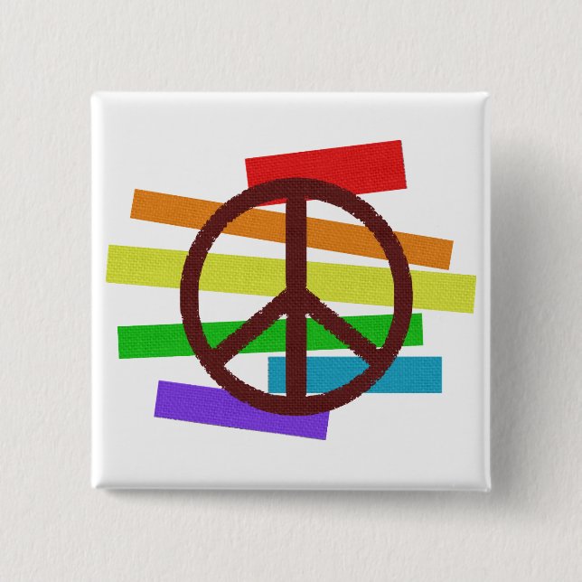 Badge Carré 5 Cm drapeaux de couleur pacifique (Devant)
