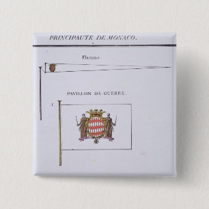 Badge Carré 5 Cm Drapeaux du Monaco, d'un livre français des