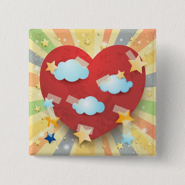 Badge Carré 5 Cm Dream of love (Devant)