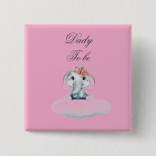 Badge Carré 5 Cm Dreamy Days avec Rosie l'éléphant.