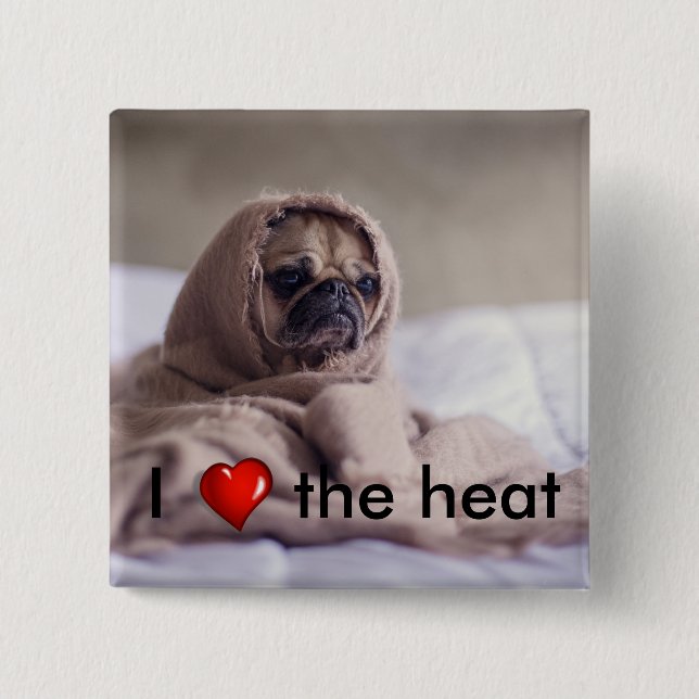 Badge Carré 5 Cm Drôle chien (Devant)