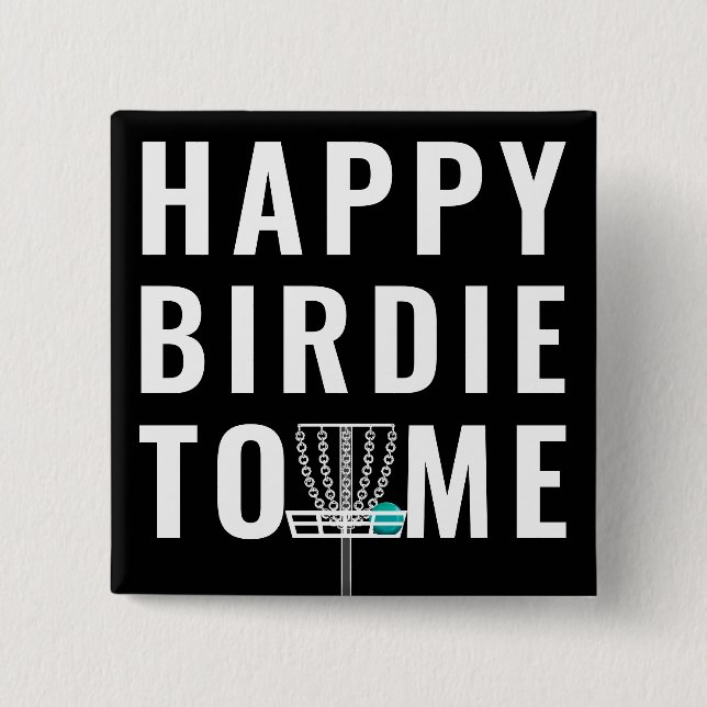 Badge Carré 5 Cm Drôle Disque Golf Anniversaire Cadeau Birdie (Devant)