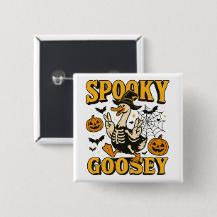Badge Carré 5 Cm Drôle d'oie effrayante d'Halloween en costume