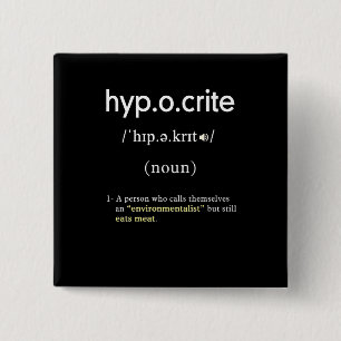 Badge Carré 5 Cm drôle hypocrite définition carré végétalien