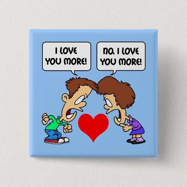 Badge Carré 5 Cm drôle je t'aime (Devant)