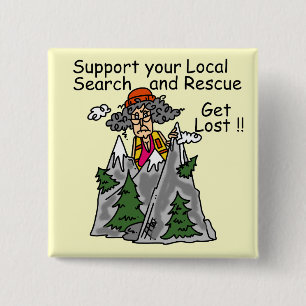 Badge Carré 5 Cm Drôle obtenez perdu