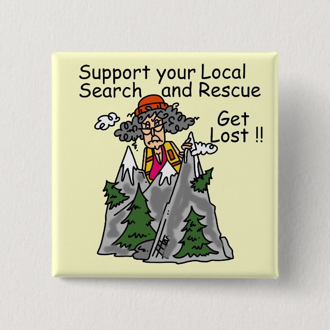 Badge Carré 5 Cm Drôle obtenez perdu (Devant)