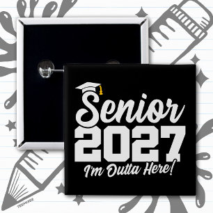 Badge Carré 5 Cm Drôle, terminé ici Promotion sortante 2027