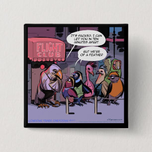 Badge Carré 5 Cm Drôles d'oiseaux de même plumage