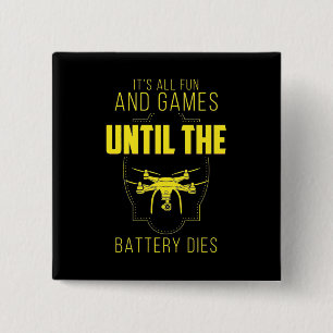 Badge Carré 5 Cm Drone volant est mon jeu