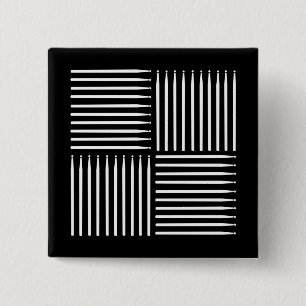 Badge Carré 5 Cm Drum Crosshatch noir