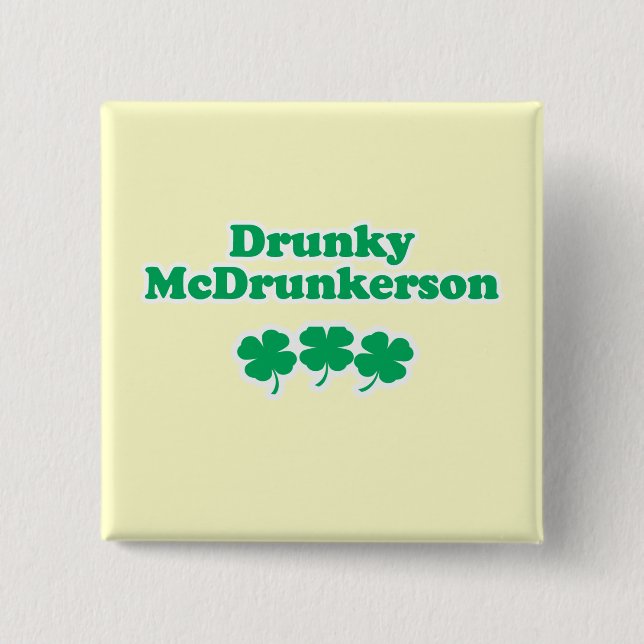 BADGE CARRÉ 5 CM DRUNKY MCDRUNKERSON (Devant)