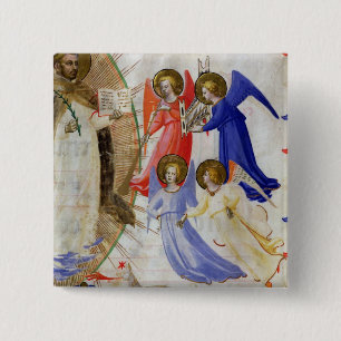 Badge Carré 5 Cm ds 558 f.67v St Dominic avec quatre anges