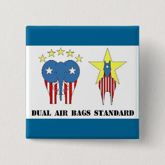 BADGE CARRÉ 5 CM DUAL AIR BAGES STANDARD BUTON POLITIQUE RÉPUBLICAI