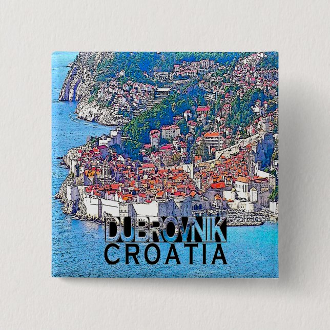 Badge Carré 5 Cm Dubrovnik (Devant)