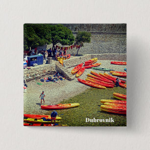 Badge Carré 5 Cm Dubrovnik Croatie Mur Occidental Souvenir