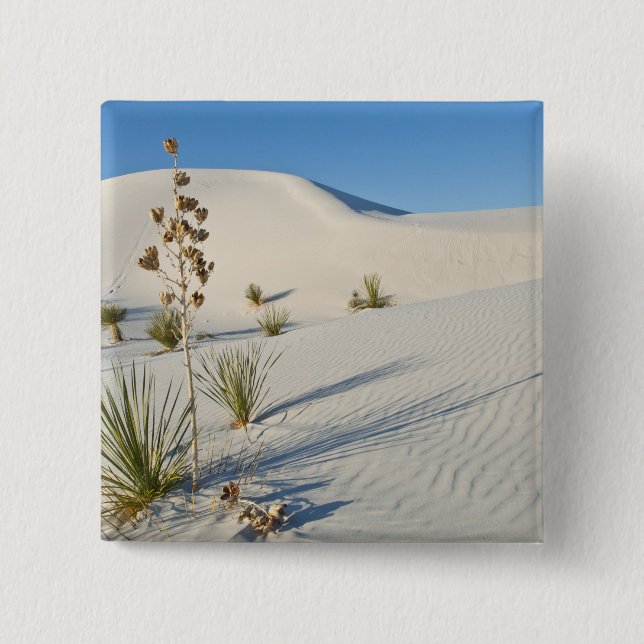 Badge Carré 5 Cm Dunes transversales, Yucca, ombres (Devant)