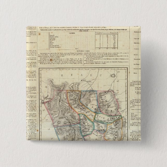 Badge Carré 5 Cm Durango, Mexique (Devant)