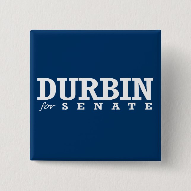 BADGE CARRÉ 5 CM DURBIN POUR LE SÉNAT 2014 (Devant)