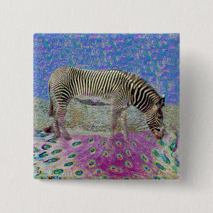 Badge Carré 5 Cm Dusty Zebra Dreams