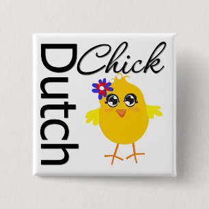 Badge Carré 5 Cm Dutch Chick