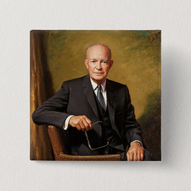 Badge Carré 5 Cm Dwight David Eisenhower (Devant)