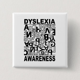 Badge Carré 5 Cm Dyslexie Sensibilisation Dyslexie Enseignants Étud