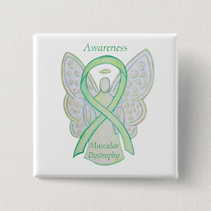 Badge Carré 5 Cm Dystrophie musculaire Sensibilisation Lime Angel R