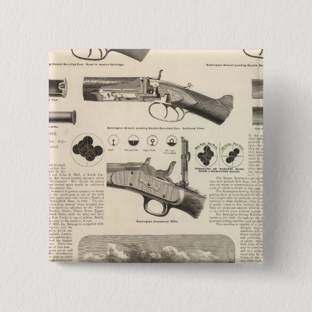 Badge Carré 5 Cm E Remington et les fils (Devant)