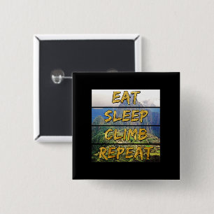 Badge Carré 5 Cm Eat Sleep Climat Repeat - Machu Picchu, Pérou