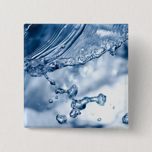 Badge Carré 5 Cm Eau