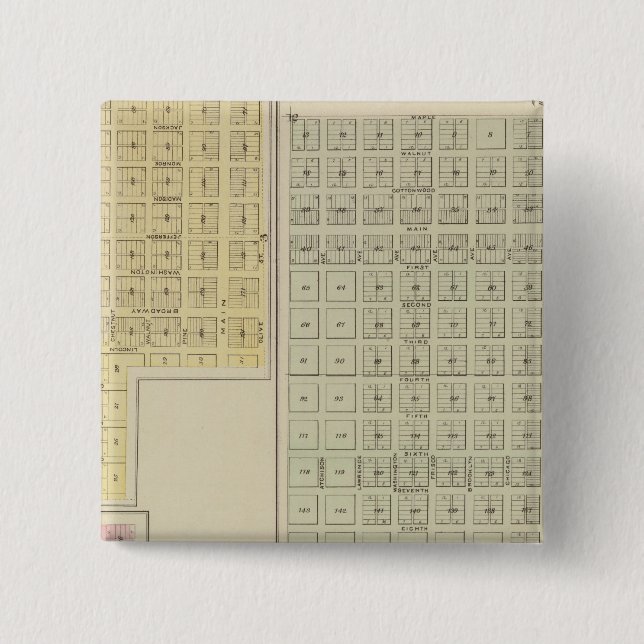 Badge Carré 5 Cm Eau froide, protection, Avilla, Kansas (Devant)