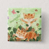 Ébats de feuillage de chats - insigne de goupille