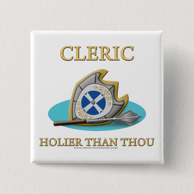 Badge Carré 5 Cm Ecclésiastique : Plus saint que le mille (Devant)