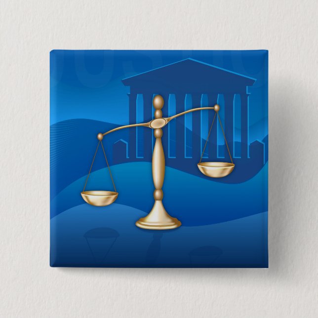 Badge Carré 5 Cm Échelles de justice (Devant)